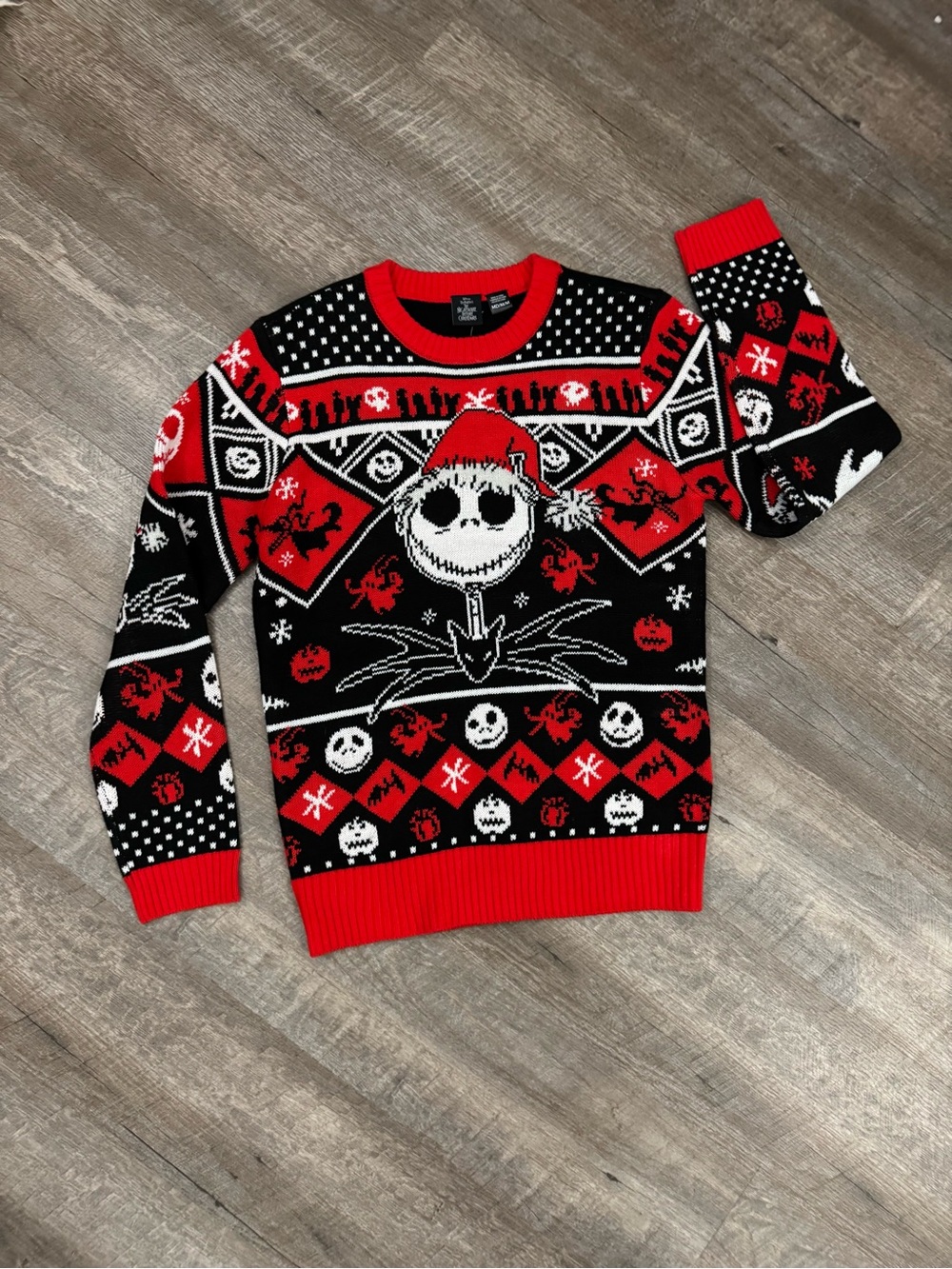 Goth Spooky Christmas Sweater Jack Skellington Sz Medium